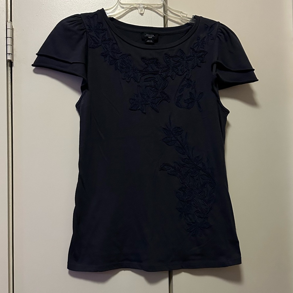 Deletta Floral Embellished Tee